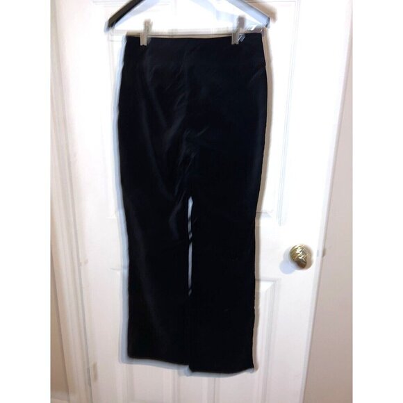 BOUTIQUE EUROPA Black Velvet Wide Waist Band Belt Straight Leg Pants Sz 8 - Picture 8 of 15